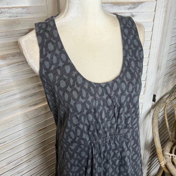 FRESH PRODUCE Women's Geo Print Maxi Dress Back Keyhole Gray Large Outdoor Beach - Picture 6 of 12